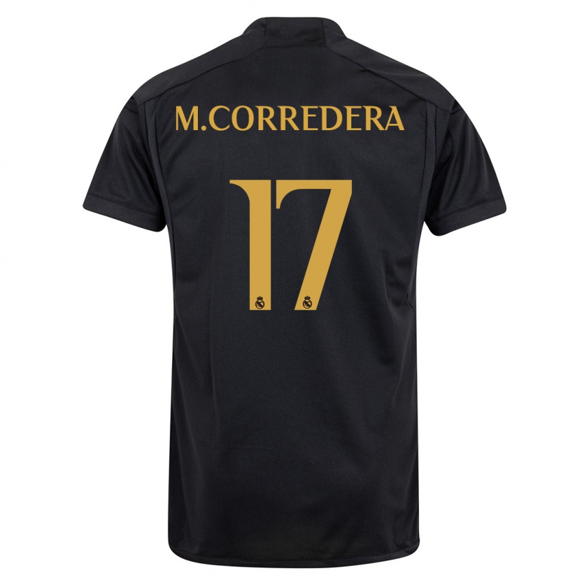 Hombre Camiseta Marta Corredera #17 Negro Equipación Tercera 2023/24 La Camisa Argentina
