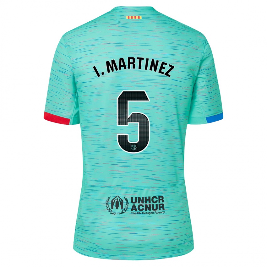 Hombre Camiseta Iñigo Martínez #5 Aguamarina Clara Equipación Tercera 2023/24 La Camisa Argentina