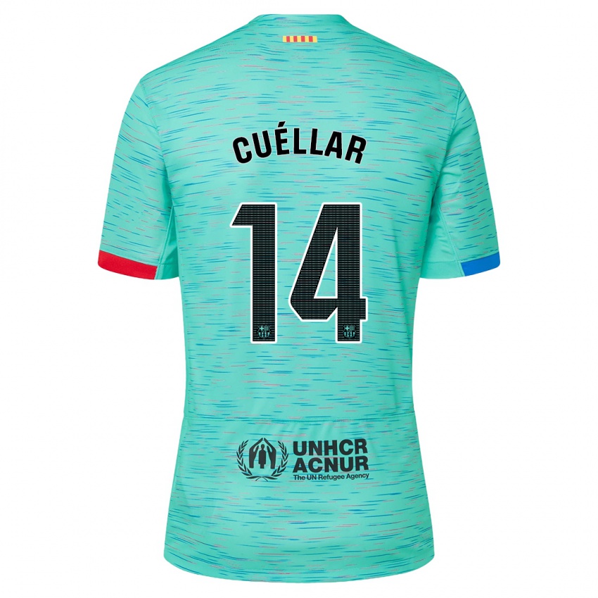 Hombre Camiseta Jaume Cuéllar #14 Aguamarina Clara Equipación Tercera 2023/24 La Camisa Argentina