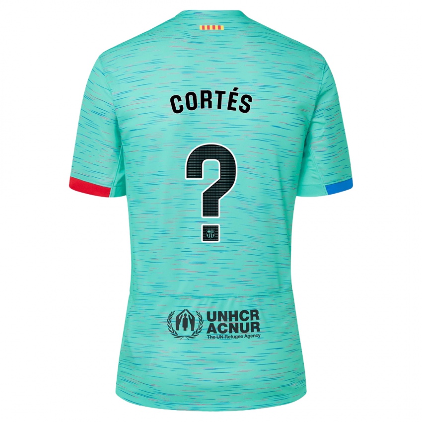 Hombre Camiseta Álvaro Cortés #0 Aguamarina Clara Equipación Tercera 2023/24 La Camisa Argentina