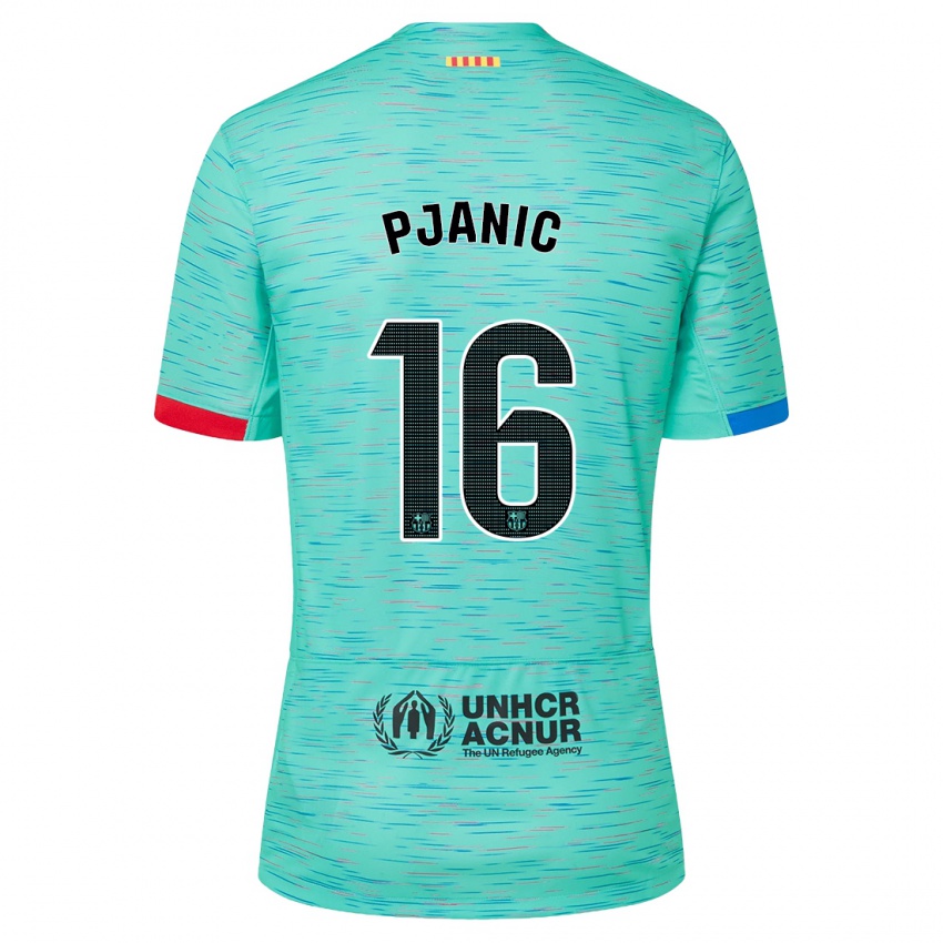 Hombre Camiseta Miralem Pjanic #16 Aguamarina Clara Equipación Tercera 2023/24 La Camisa Argentina