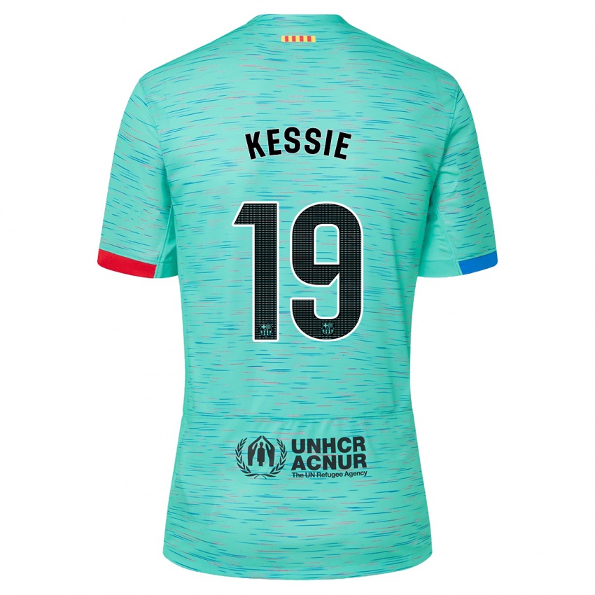 Hombre Camiseta Franck Kessie #19 Aguamarina Clara Equipación Tercera 2023/24 La Camisa Argentina