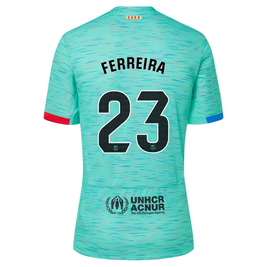 Hombre Camiseta Geyse Ferreira #23 Aguamarina Clara Equipación Tercera 2023/24 La Camisa Argentina