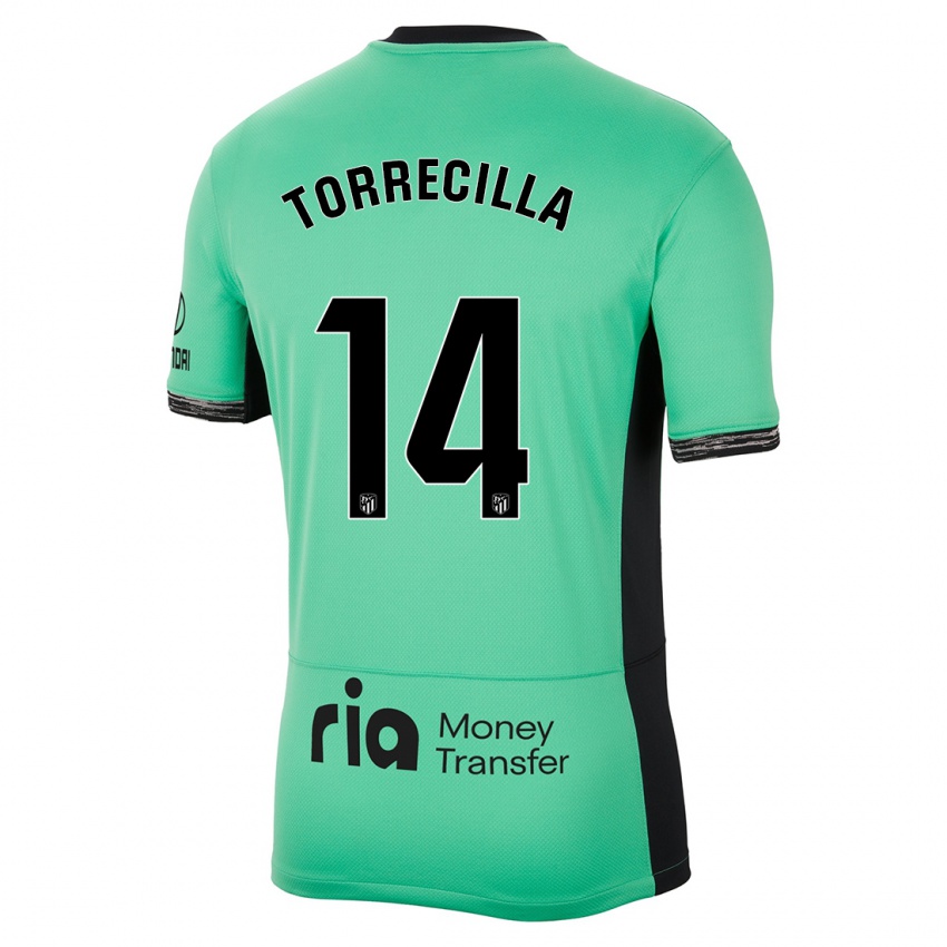 Hombre Camiseta Virginia Torrecilla #14 Primavera Verde Equipación Tercera 2023/24 La Camisa Argentina