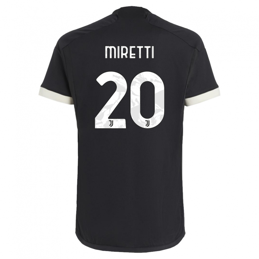 Hombre Camiseta Fabio Miretti #20 Negro Equipación Tercera 2023/24 La Camisa Argentina