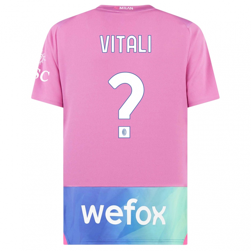 Hombre Camiseta Michael Vitali #0 Rosado Morado Equipación Tercera 2023/24 La Camisa Argentina