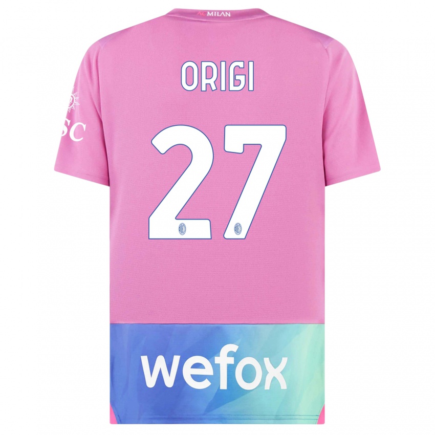 Hombre Camiseta Divock Origi #27 Rosado Morado Equipación Tercera 2023/24 La Camisa Argentina