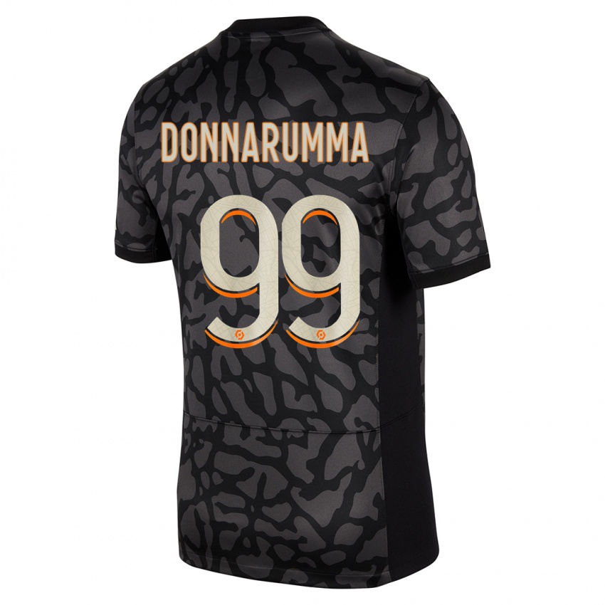 Hombre Camiseta Gianluigi Donnarumma #99 Negro Equipación Tercera 2023/24 La Camisa Argentina