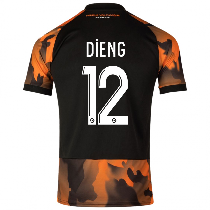 Hombre Camiseta Bamba Dieng #12 Negro Naranja Equipación Tercera 2023/24 La Camisa Argentina