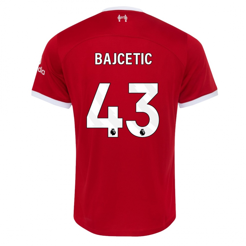 Mujer Camiseta Stefan Bajcetic #43 Rojo 1ª Equipación 2023/24 La Camisa Argentina