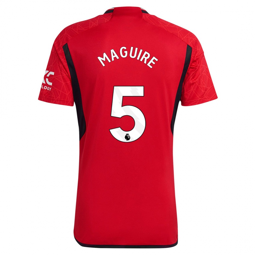 Mujer Camiseta Harry Maguire #5 Rojo 1ª Equipación 2023/24 La Camisa Argentina