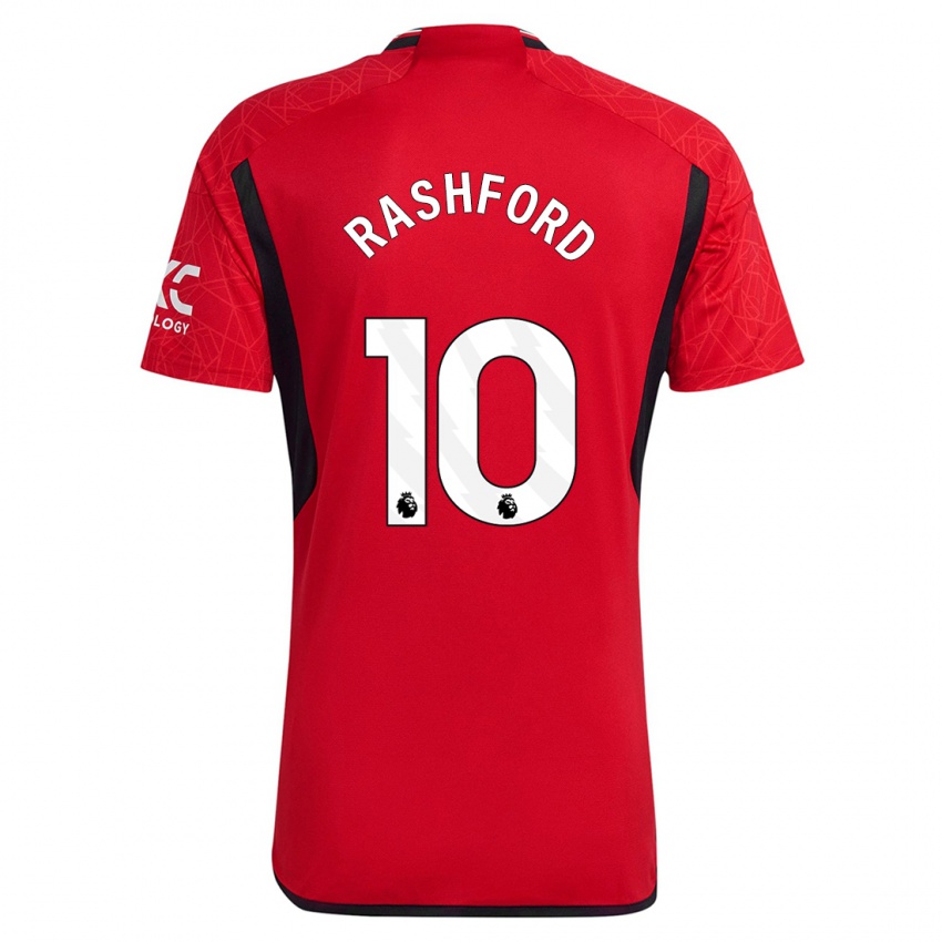 Mujer Camiseta Marcus Rashford #10 Rojo 1ª Equipación 2023/24 La Camisa Argentina