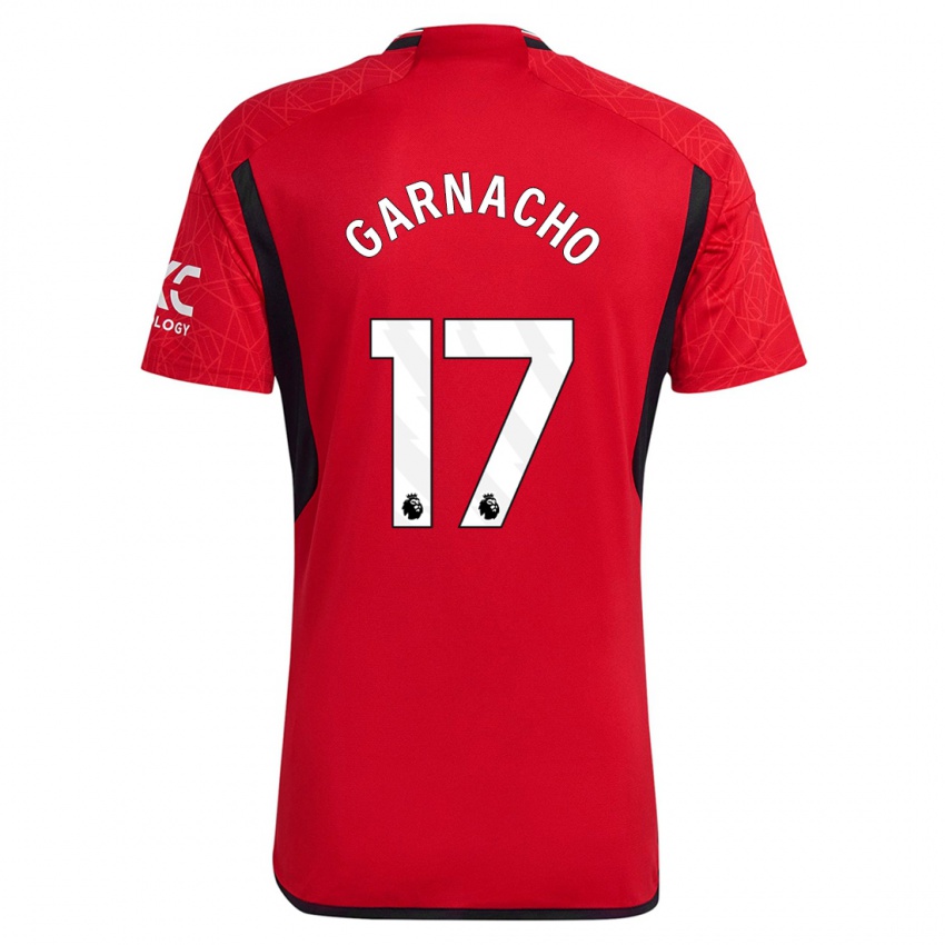 Mujer Camiseta Alejandro Garnacho #17 Rojo 1ª Equipación 2023/24 La Camisa Argentina