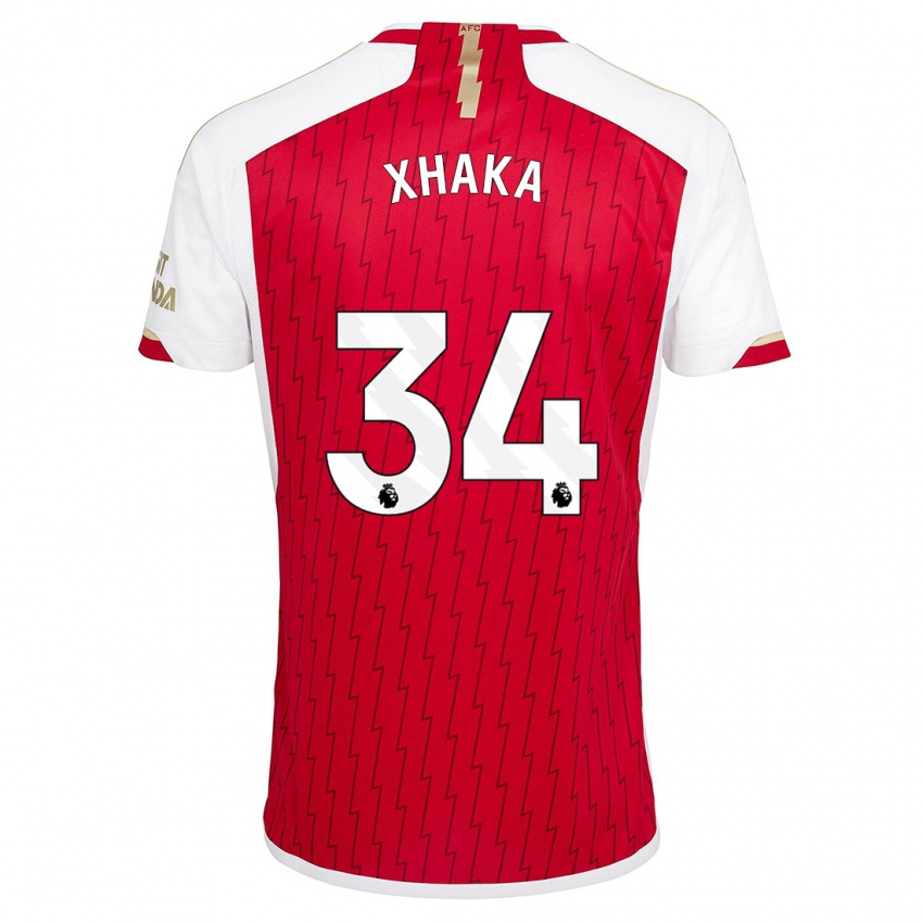 Mujer Camiseta Granit Xhaka #34 Rojo 1ª Equipación 2023/24 La Camisa Argentina