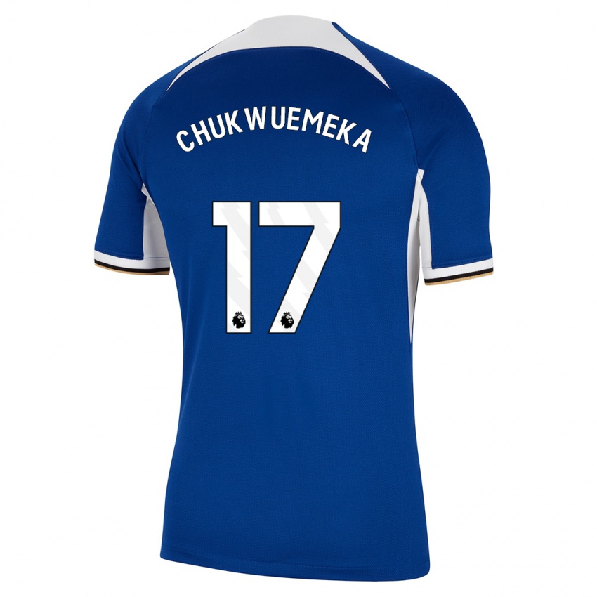Mujer Camiseta Carney Chukwuemeka #17 Azul 1ª Equipación 2023/24 La Camisa Argentina