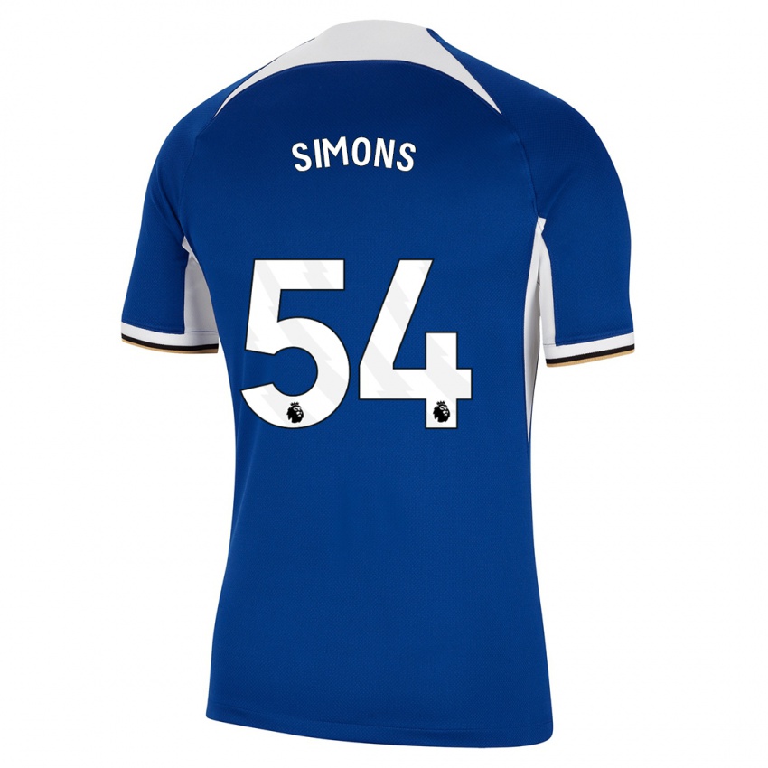Mujer Camiseta Xavier Simons #54 Azul 1ª Equipación 2023/24 La Camisa Argentina