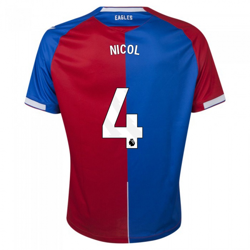 Mujer Camiseta Leigh Nicol #4 Rojo Azul 1ª Equipación 2023/24 La Camisa Argentina