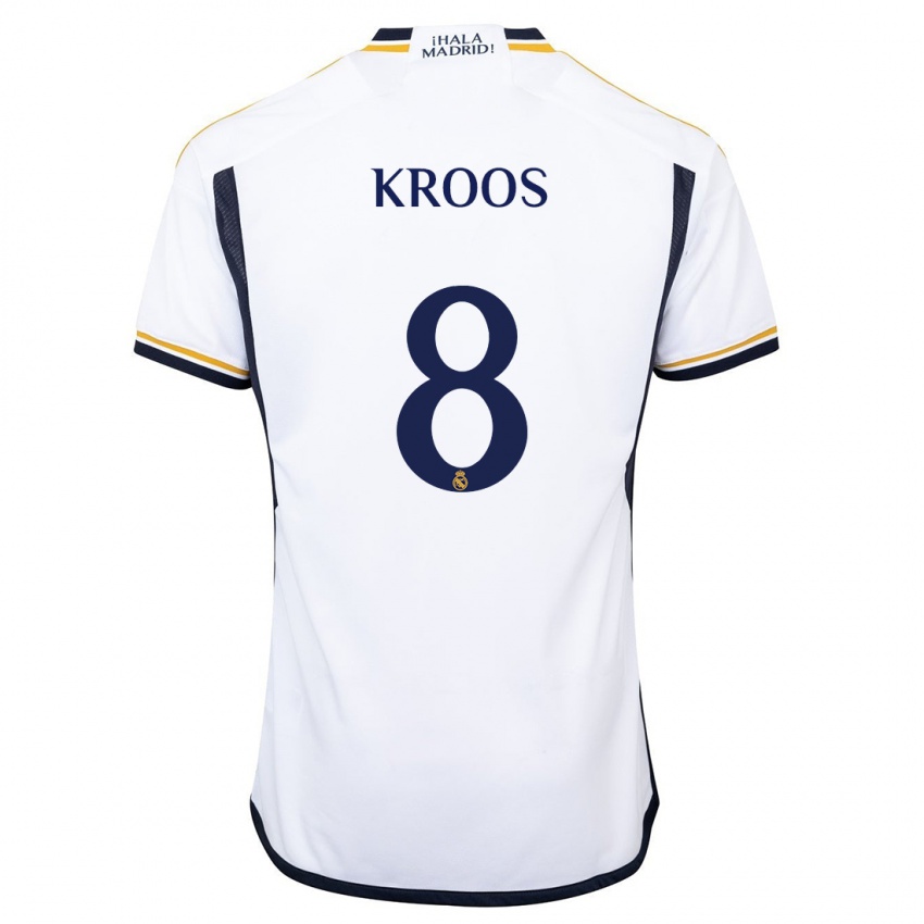 Mujer Camiseta Toni Kroos #8 Blanco 1ª Equipación 2023/24 La Camisa Argentina