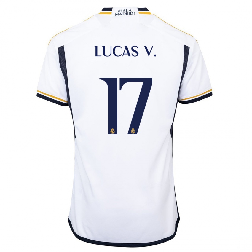 Mujer Camiseta Lucas Vazquez #17 Blanco 1ª Equipación 2023/24 La Camisa Argentina