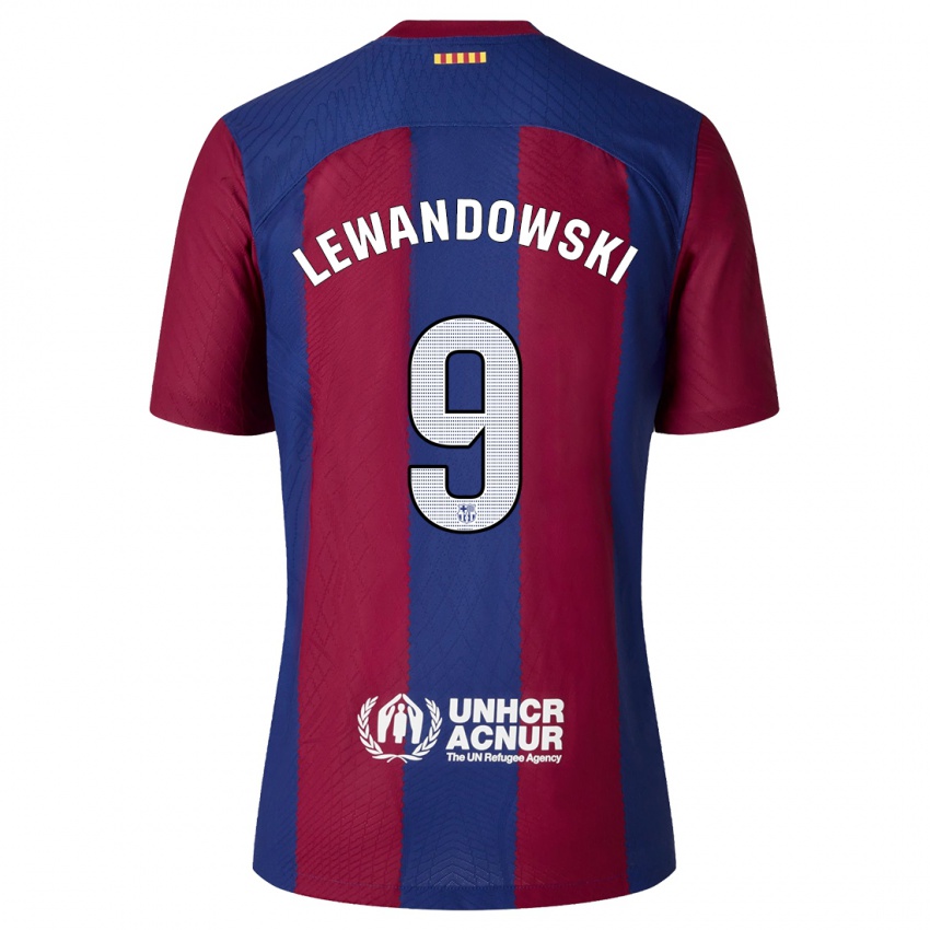 Mujer Camiseta Robert Lewandowski #9 Rojo Azul 1ª Equipación 2023/24 La Camisa Argentina