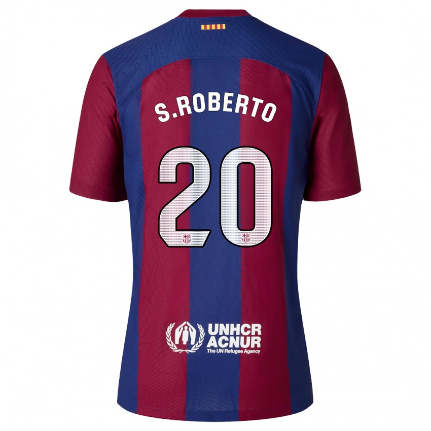 Mujer Camiseta Sergi Roberto #20 Rojo Azul 1ª Equipación 2023/24 La Camisa Argentina