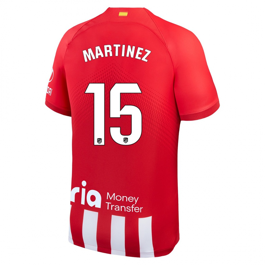 Mujer Camiseta Daniel Martinez #15 Rojo Blanco 1ª Equipación 2023/24 La Camisa Argentina