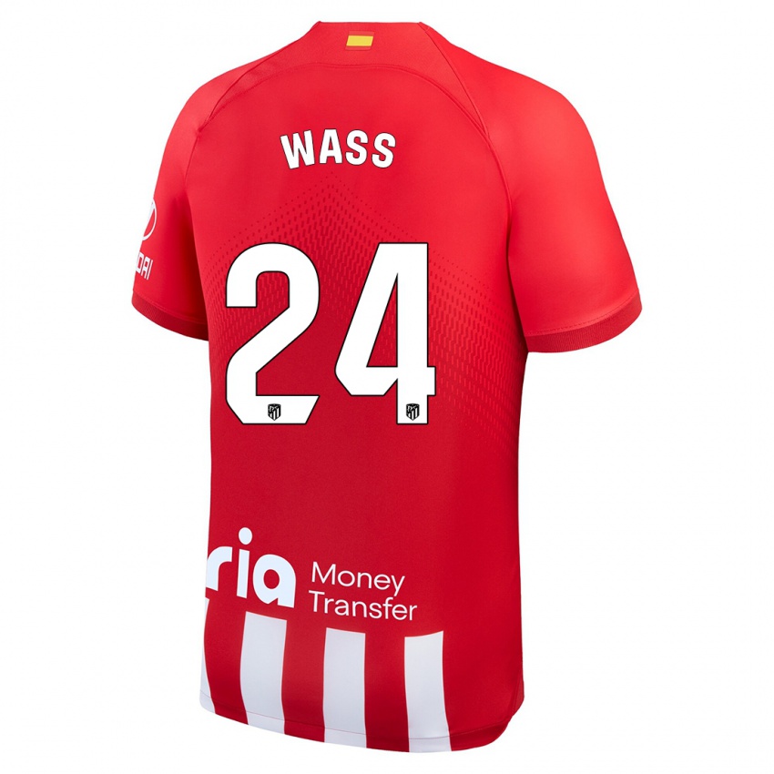 Mujer Camiseta Daniel Wass #24 Rojo Blanco 1ª Equipación 2023/24 La Camisa Argentina