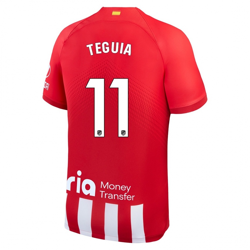 Mujer Camiseta Cedric Teguia #11 Rojo Blanco 1ª Equipación 2023/24 La Camisa Argentina