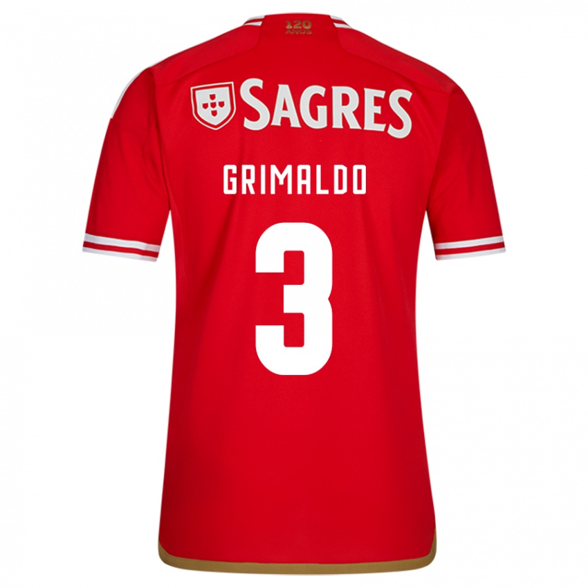 Mujer Camiseta Alejandro Grimaldo #3 Rojo 1ª Equipación 2023/24 La Camisa Argentina