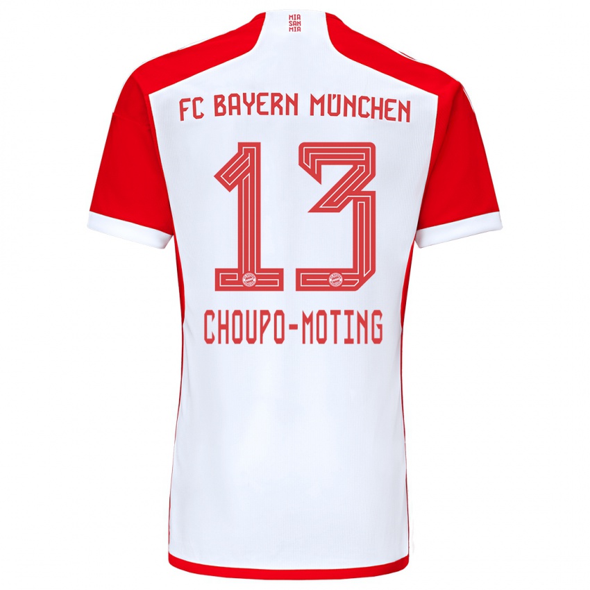 Mujer Camiseta Eric Maxim Choupo-Moting #13 Rojo Blanco 1ª Equipación 2023/24 La Camisa Argentina