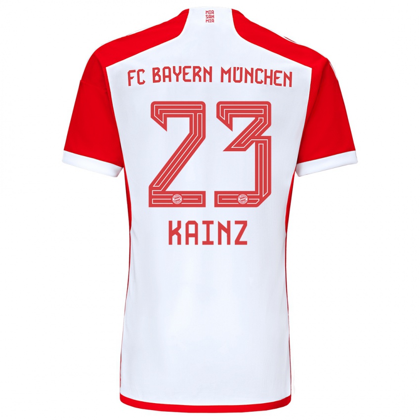 Mujer Camiseta Manuel Kainz #23 Rojo Blanco 1ª Equipación 2023/24 La Camisa Argentina