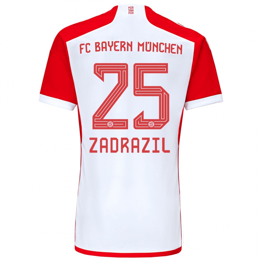 Mujer Camiseta Sarah Zadrazil #25 Rojo Blanco 1ª Equipación 2023/24 La Camisa Argentina