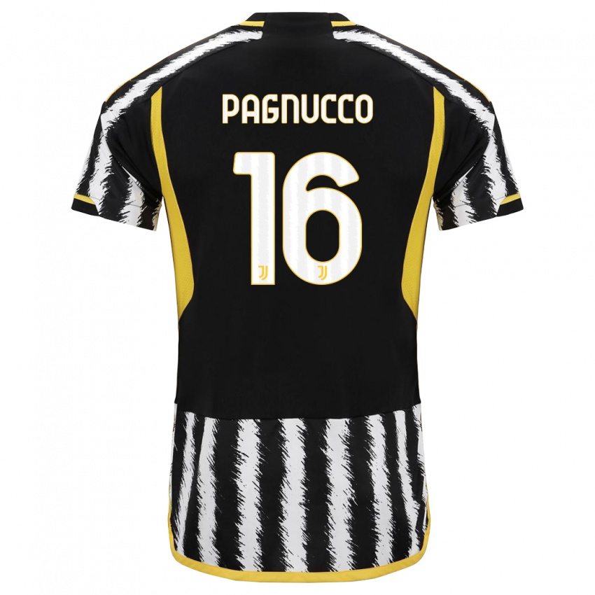 Mujer Camiseta Filippo Pagnucco #16 Blanco Negro 1ª Equipación 2023/24 La Camisa Argentina