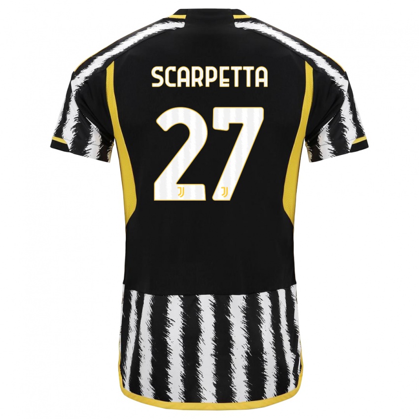 Mujer Camiseta Jacopo Scarpetta #27 Blanco Negro 1ª Equipación 2023/24 La Camisa Argentina