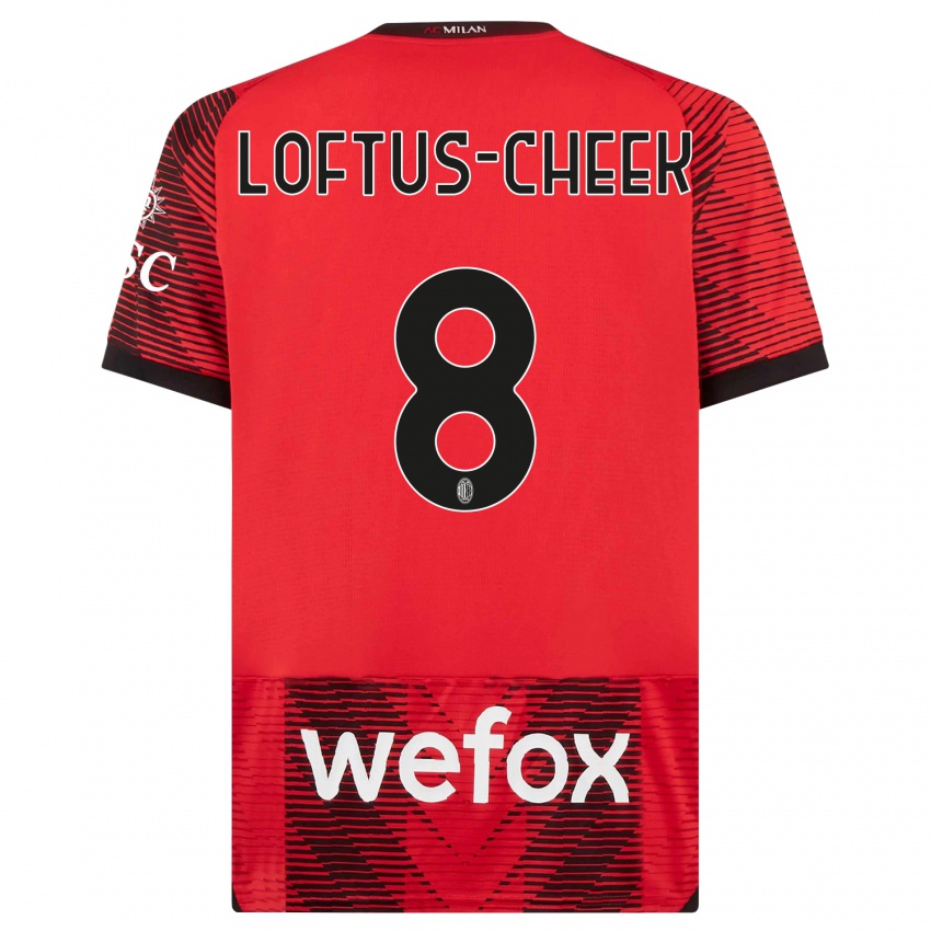 Mujer Camiseta Ruben Loftus-Cheek #8 Negro Rojo 1ª Equipación 2023/24 La Camisa Argentina