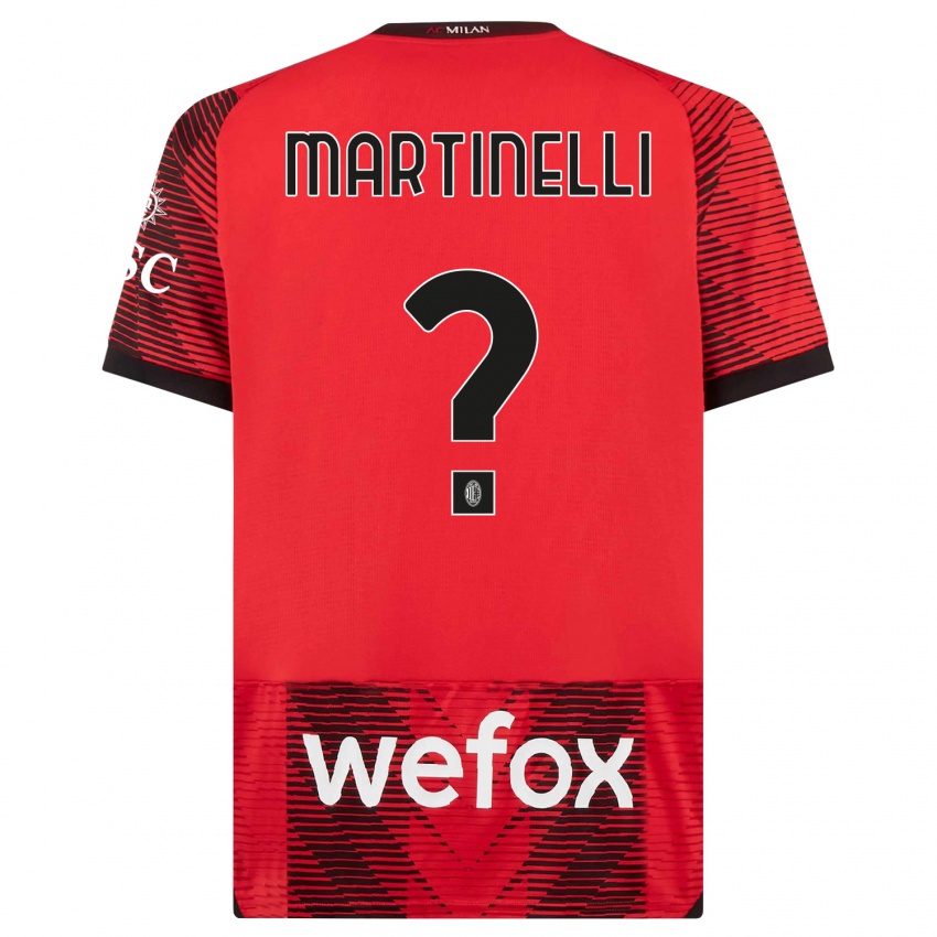 Mujer Camiseta Riccardo Martinelli #0 Negro Rojo 1ª Equipación 2023/24 La Camisa Argentina