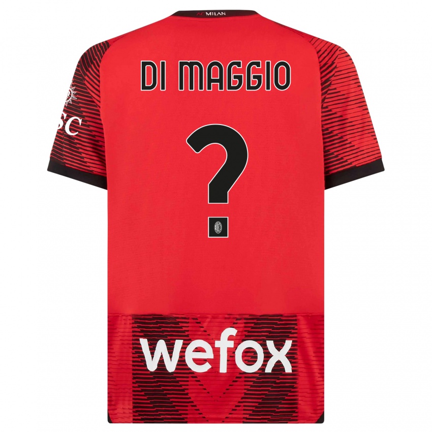 Mujer Camiseta Simone Di Maggio #0 Negro Rojo 1ª Equipación 2023/24 La Camisa Argentina