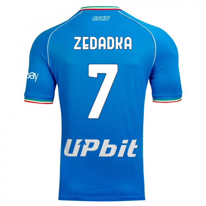 Mujer Camiseta Karim Zedadka #7 Cielo Azul 1ª Equipación 2023/24 La Camisa Argentina
