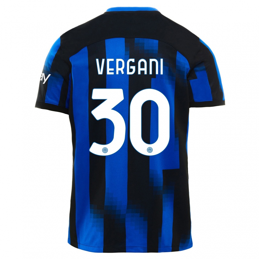 Mujer Camiseta Bianca Vergani #30 Azul Negro 1ª Equipación 2023/24 La Camisa Argentina