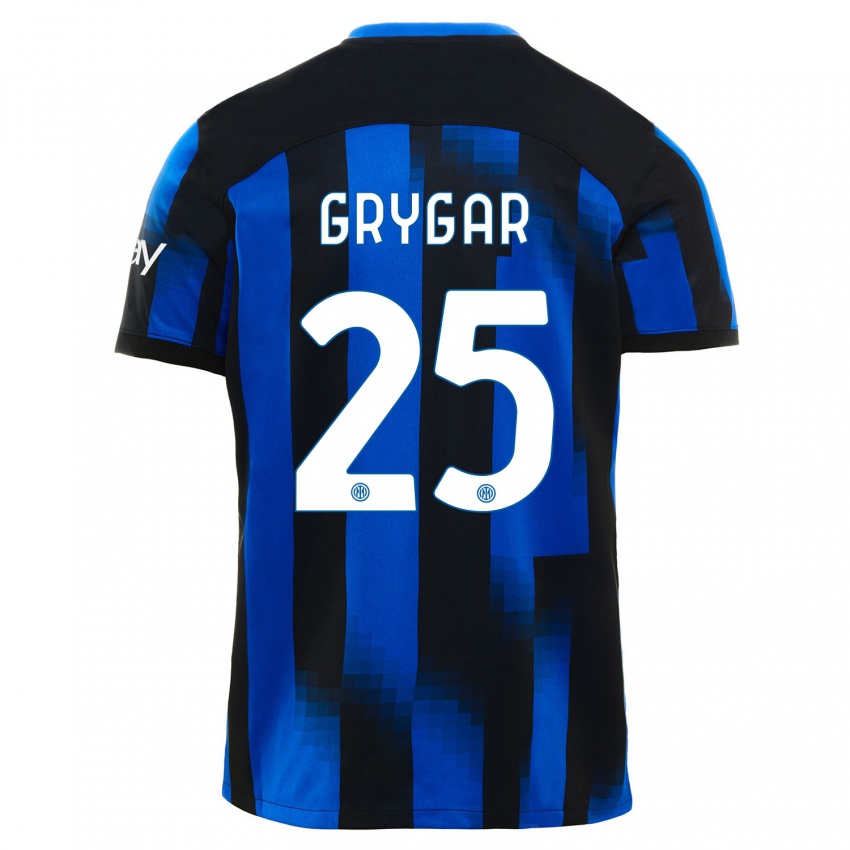 Mujer Camiseta Samuel Grygar #25 Azul Negro 1ª Equipación 2023/24 La Camisa Argentina