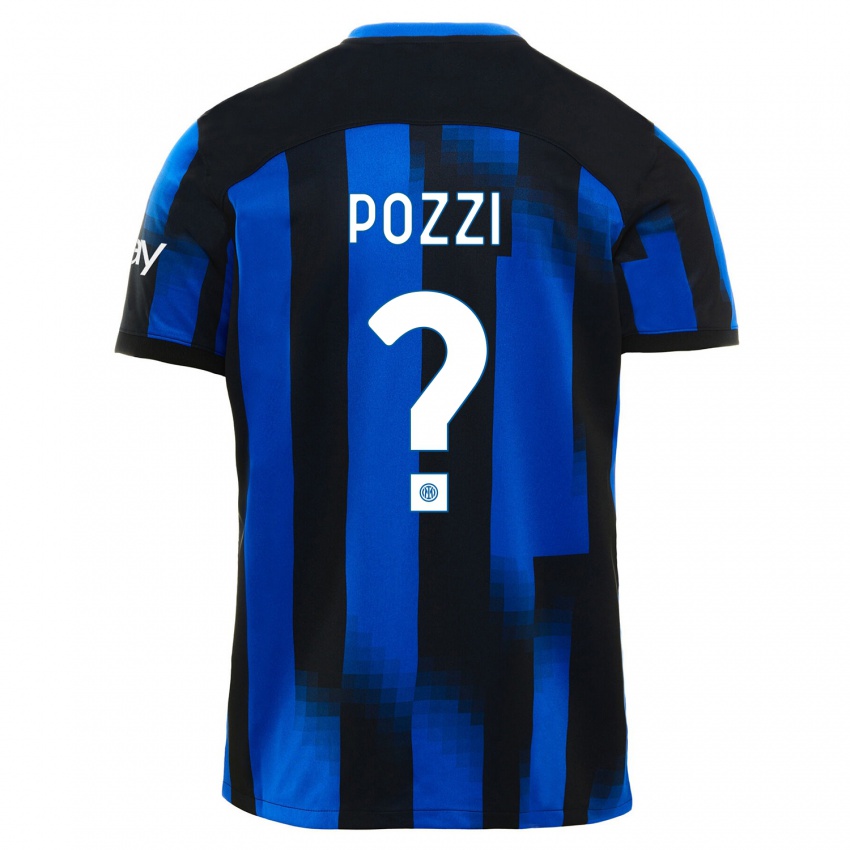 Mujer Camiseta Andrea Pozzi #0 Azul Negro 1ª Equipación 2023/24 La Camisa Argentina