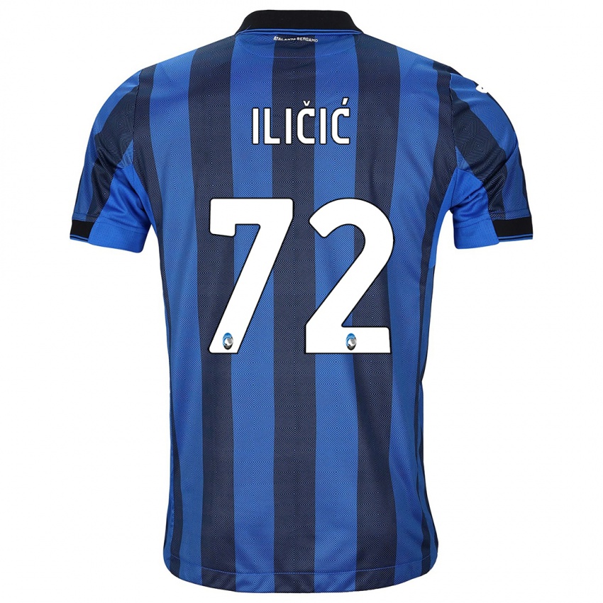 Mujer Camiseta Josip Ilicic #72 Azul Negro 1ª Equipación 2023/24 La Camisa Argentina
