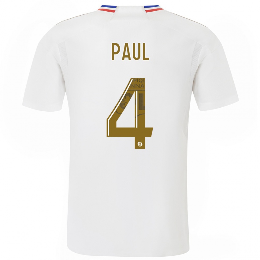 Mujer Camiseta Paul Akouokou #0 Blanco 1ª Equipación 2023/24 La Camisa Argentina
