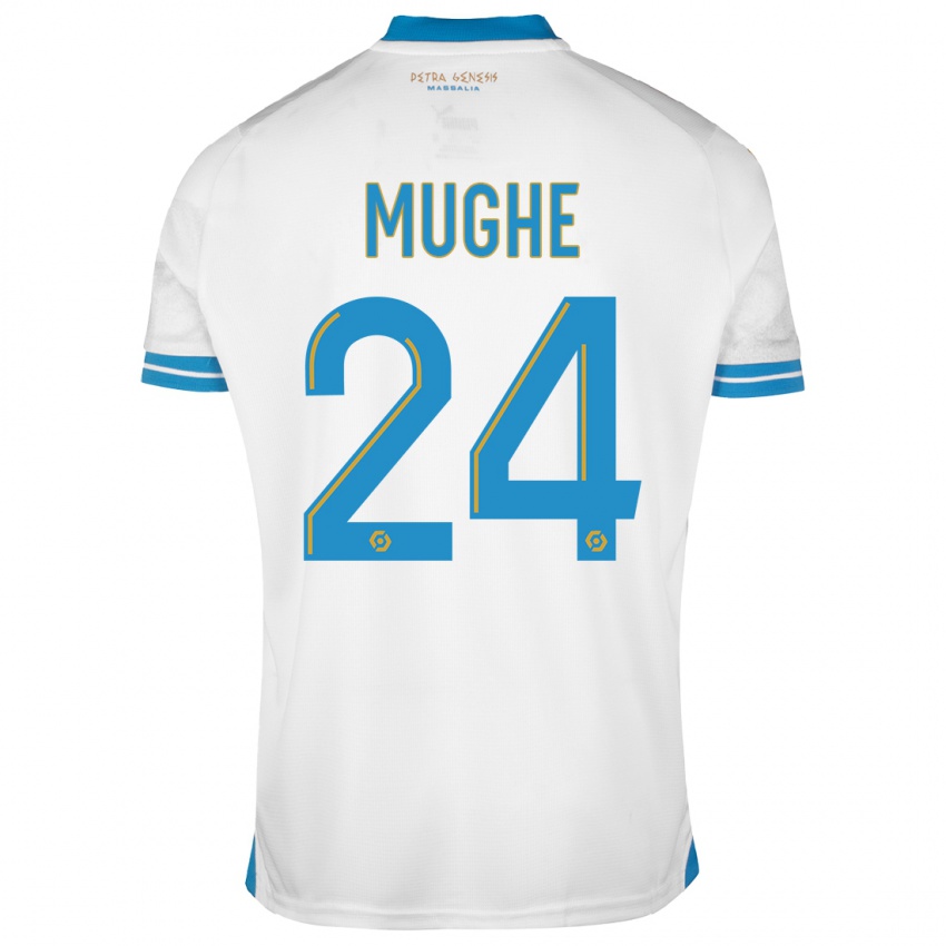 Mujer Camiseta François Mughe #24 Blanco 1ª Equipación 2023/24 La Camisa Argentina
