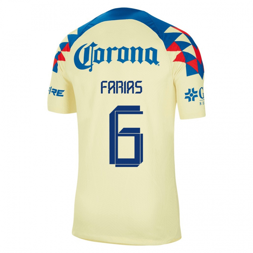 Mujer Camiseta Janelly Farias #6 Amarillo 1ª Equipación 2023/24 La Camisa Argentina
