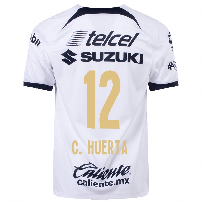 Mujer Camiseta Cesar Huerta #12 Blanco 1ª Equipación 2023/24 La Camisa Argentina