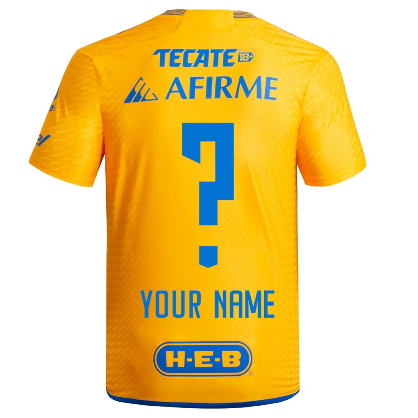 Mujer Camiseta Su Nombre #0 Amarillo 1ª Equipación 2023/24 La Camisa Argentina