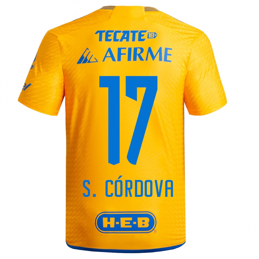 Mujer Camiseta Sebastian Cordova #17 Amarillo 1ª Equipación 2023/24 La Camisa Argentina