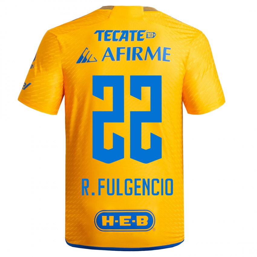 Mujer Camiseta Raymundo Fulgencio #22 Amarillo 1ª Equipación 2023/24 La Camisa Argentina