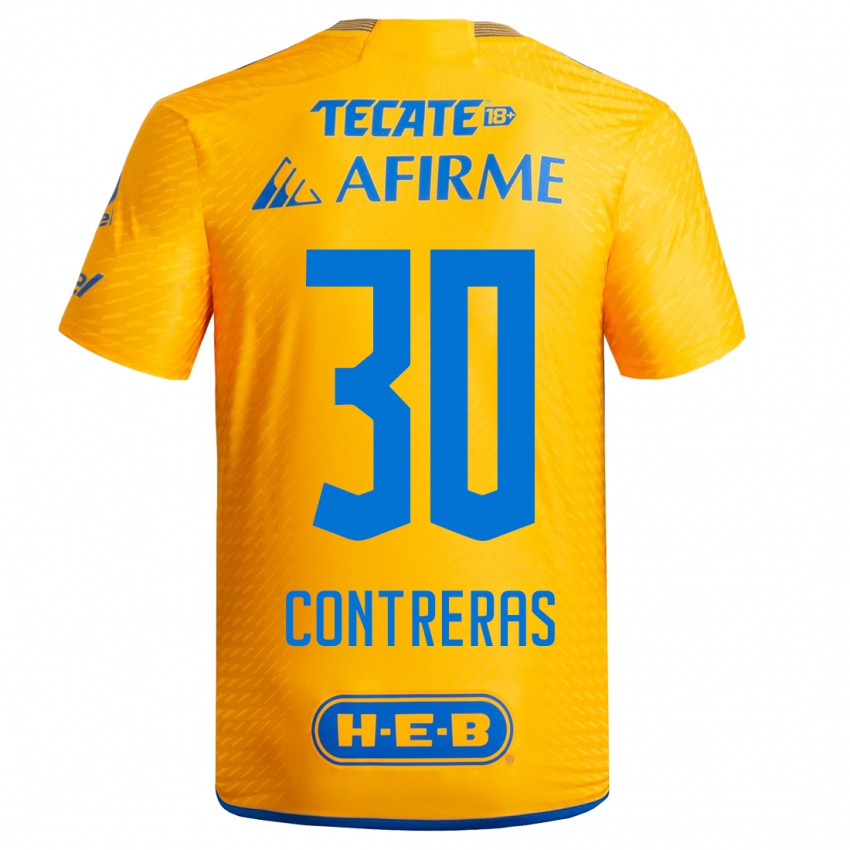 Mujer Camiseta Lizeth Contreras #30 Amarillo 1ª Equipación 2023/24 La Camisa Argentina